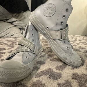Very Rare Converse StuddedGray High-Tops Size 7
